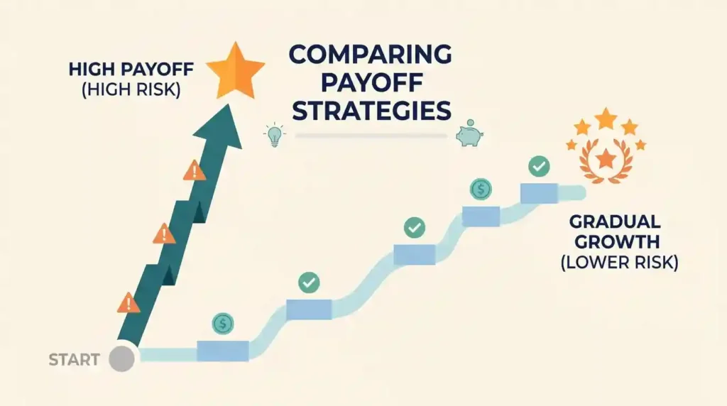 Illustration comparing two different debt payoff strategies