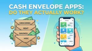 Illustration representing digital cash envelope budgeting apps